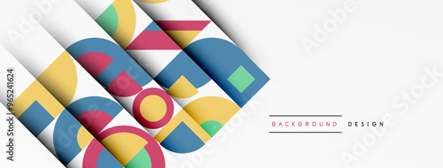 Geometric design abstract background - circles squares