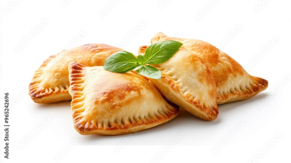 Pierogies isolated on a clean white background, emphasizing their shape and texture. Pierogies isolated on a clean white background, emphasizing their shape and texture.