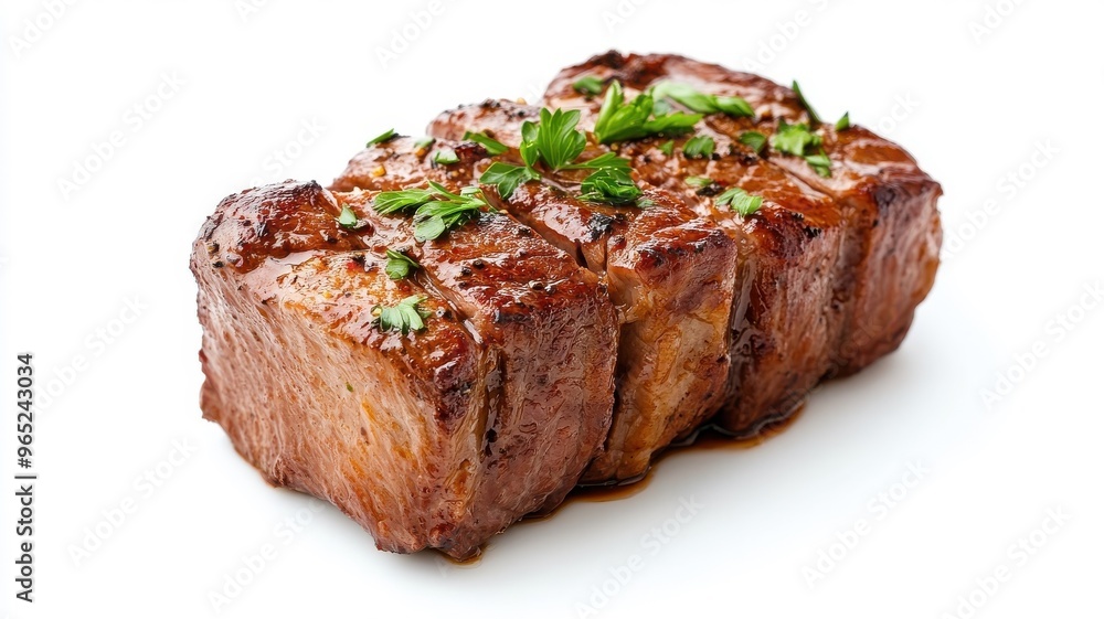 Sauerbraten isolated on a clean white background, emphasizing the details of the dish and its savory appearance. Sauerbraten isolated on a clean white background, emphasizing the details of the dish and its savory appearance.