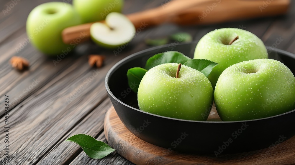 Apple cooked in a skillet with spices, showcasing a flavorful dish. Apple cooked in a skillet with spices, showcasing a flavorful dish.