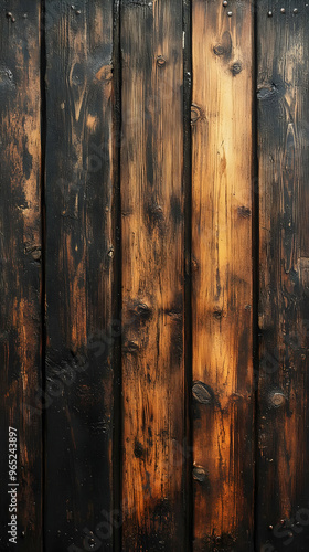 Rustic Charred Wood Grain Texture Background Image