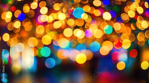 Colorful bokeh lights background for festive occasions