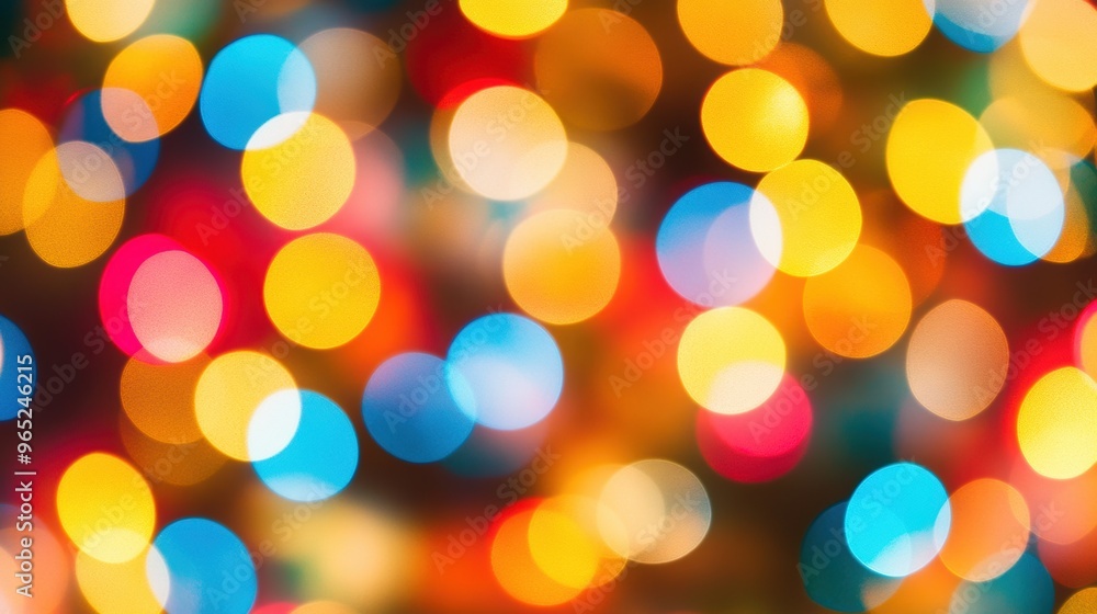 Obraz premium Vibrant bokeh lights background for festive occasions