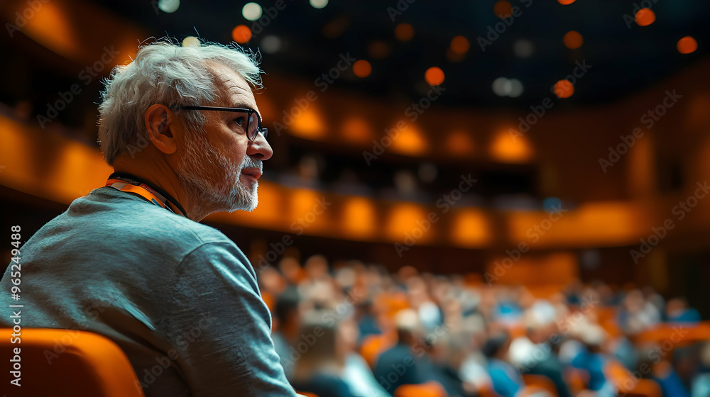 Attentive Senior Man at a Conference Photo Attentive Senior Man at a Conference Photo