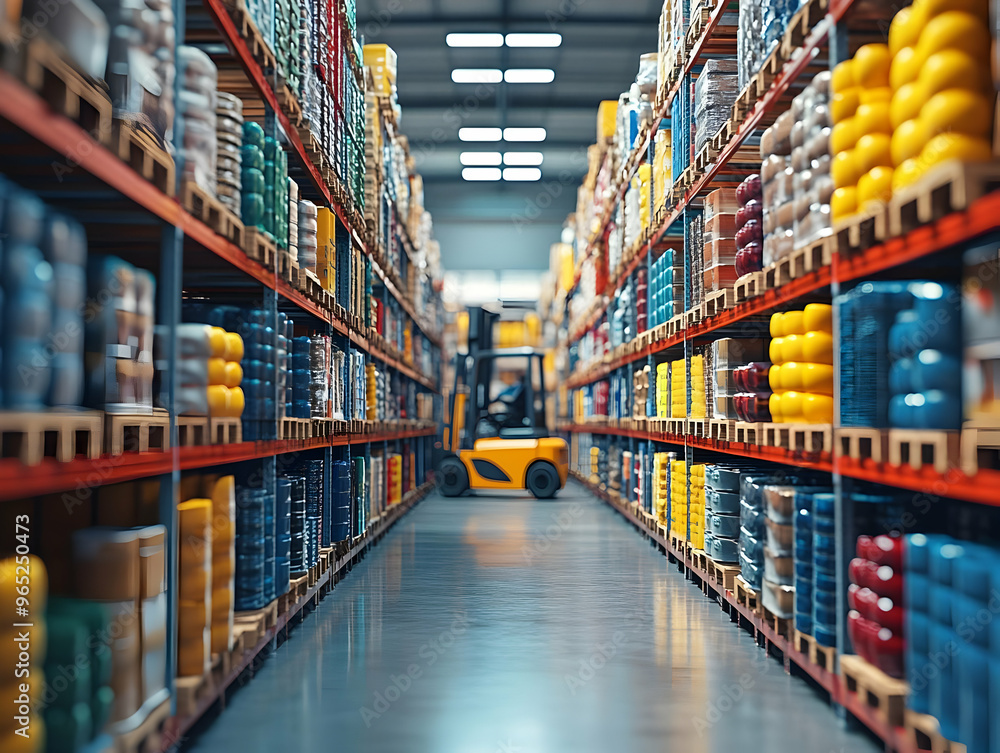 3D Image of Warehouse Inventory Management with Forklift Logistics, Supply Chain, and Distribution Center Efficiency 3D Image of Warehouse Inventory Management with Forklift Logistics, Supply Chain, and Distribution Center Efficiency