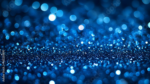 Deep Blue Bokeh Lights Abstract Background