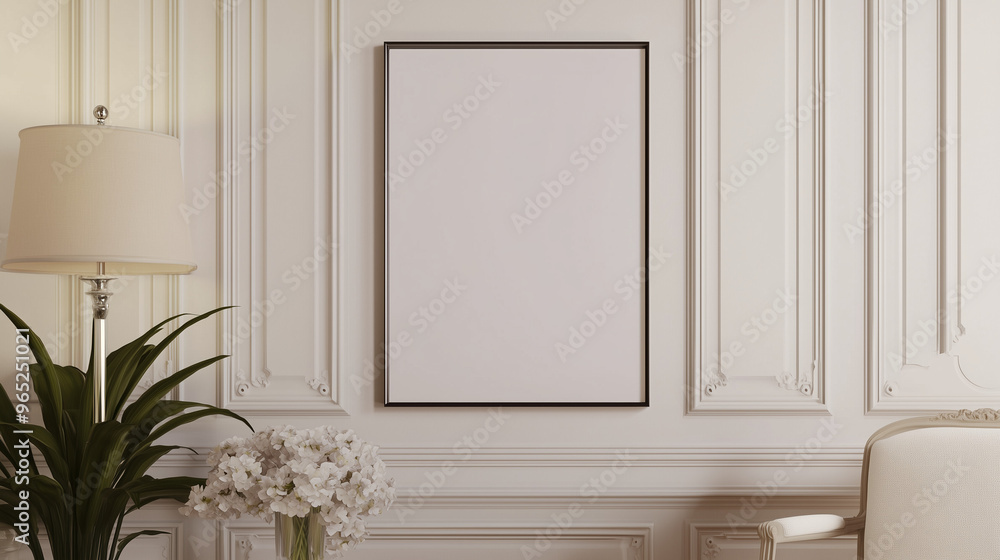 Frame mockup, Poster mockup, classic living room interior Frame mockup, Poster mockup, classic living room interior