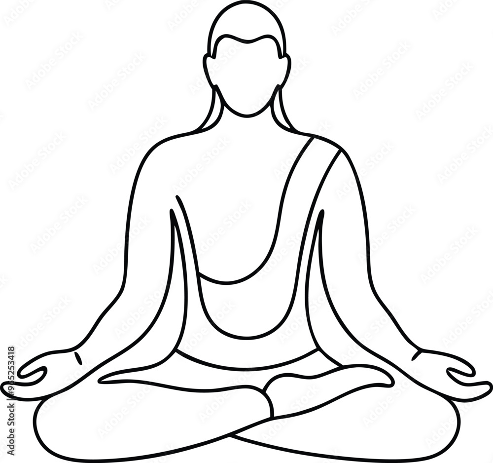 meditation practices line art vector illustration meditation practices line art vector illustration
