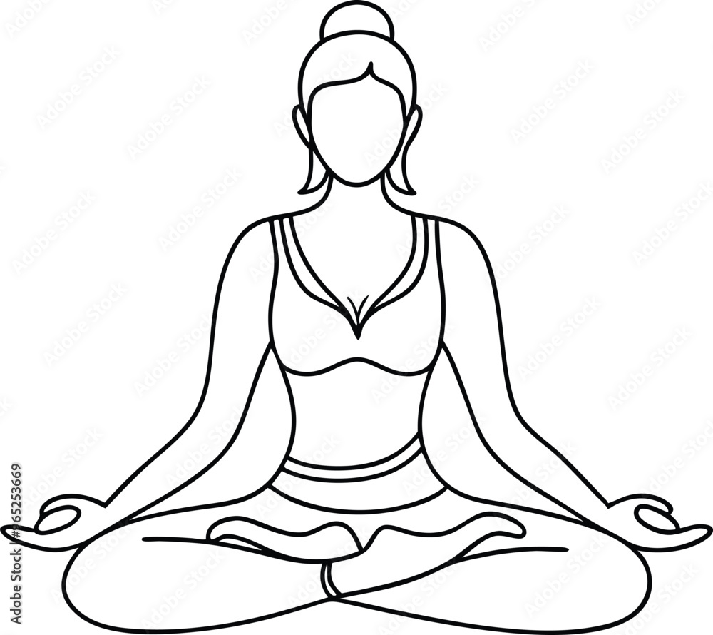 meditation practices line art vector illustration meditation practices line art vector illustration