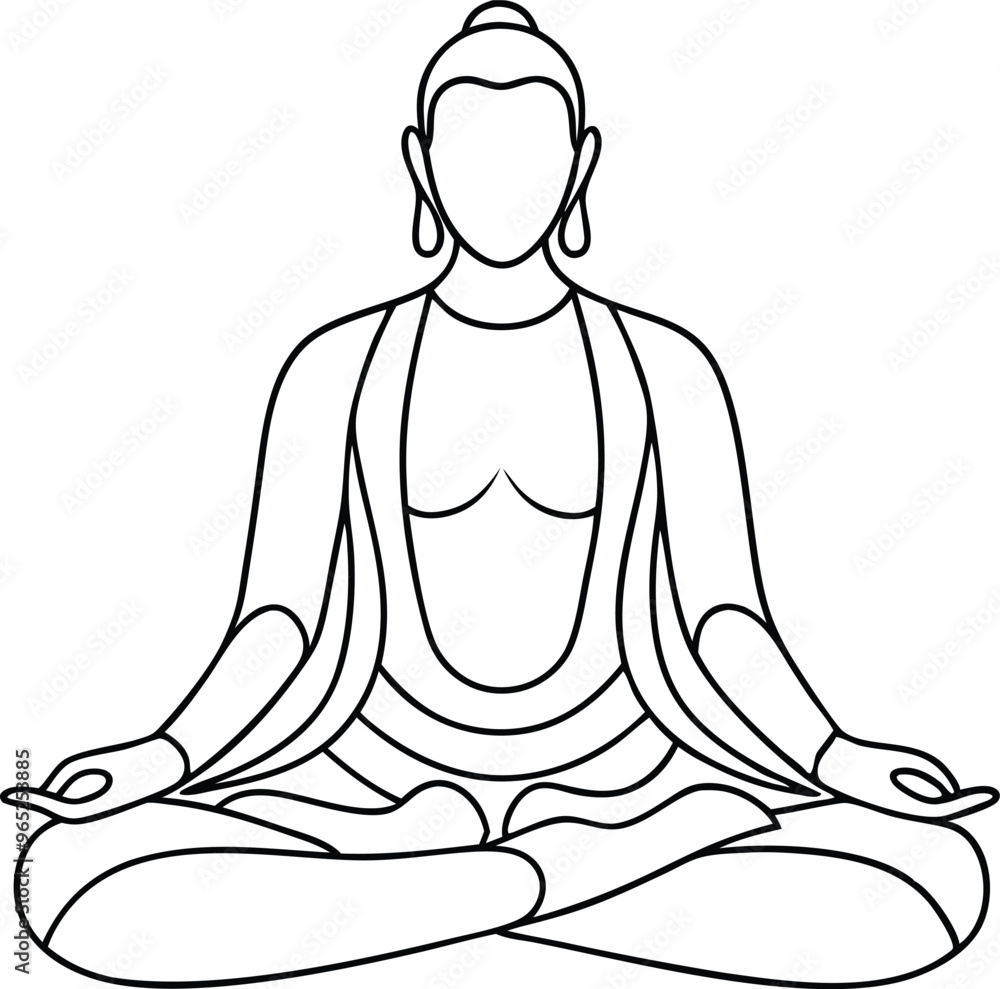 meditation practices line art vector illustration meditation practices line art vector illustration