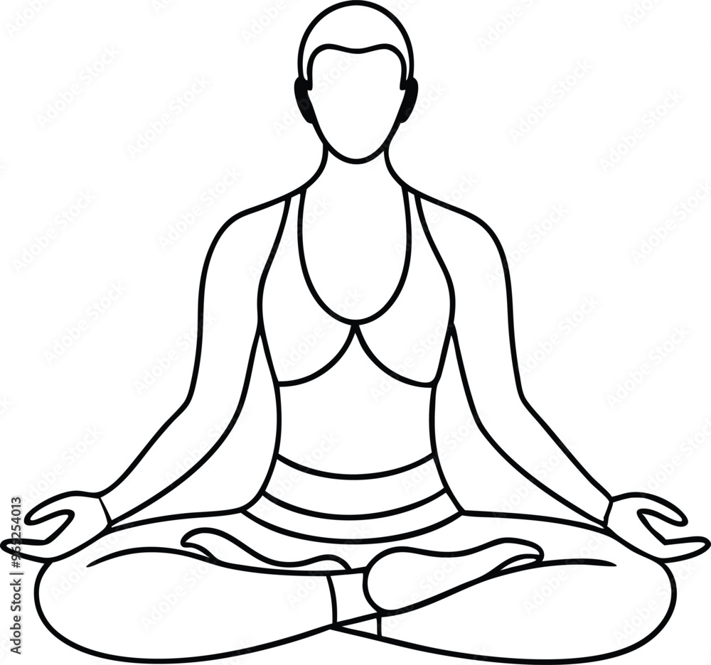 meditation practices line art vector illustration meditation practices line art vector illustration