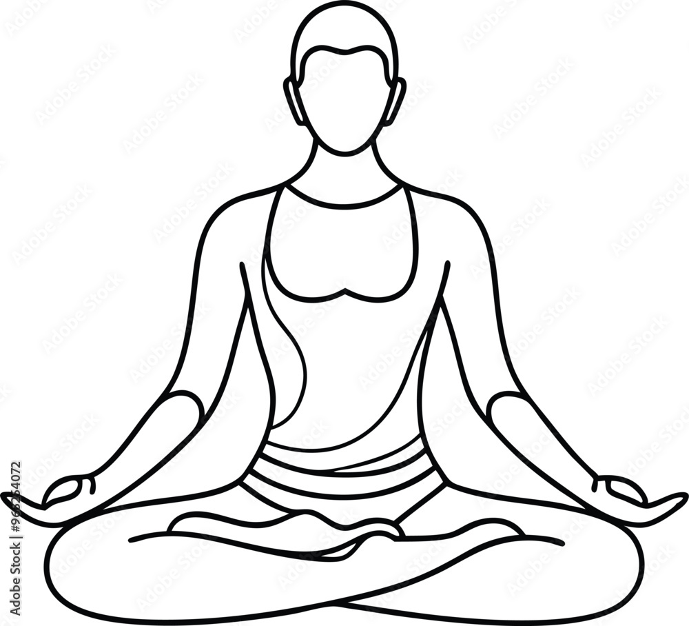 meditation practices line art vector illustration meditation practices line art vector illustration