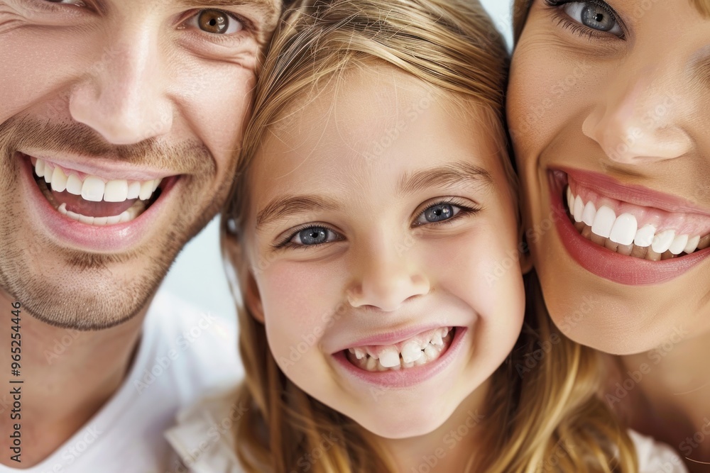 Smiling happy Family with perfect healthy teeth. Oral Care concept Smiling happy Family with perfect healthy teeth. Oral Care concept