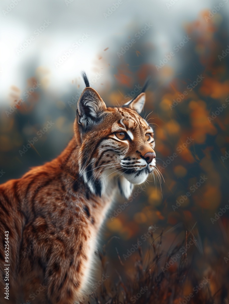 Obraz premium Puma, Cougar, Mountain Lion Close Up Portrait in Autumn Wildlife
