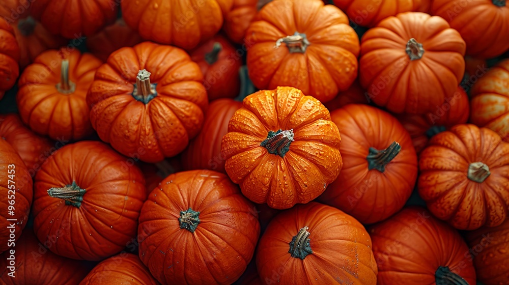 A bunch of yellow orange pumpkins. Fall season and harvest time background. Halloween Thanksgiving concept A bunch of yellow orange pumpkins. Fall season and harvest time background. Halloween Thanksgiving concept