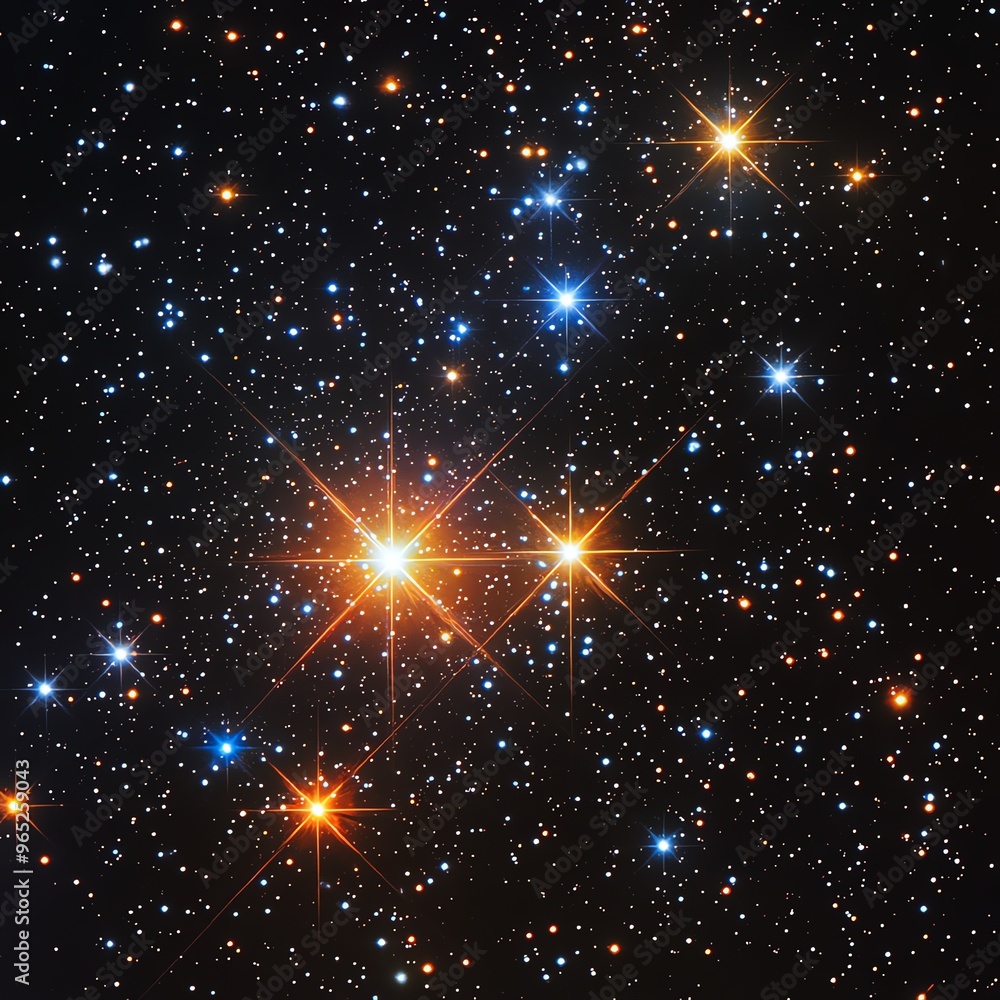 Starfield with a mix of colors representing various star temperatures ...