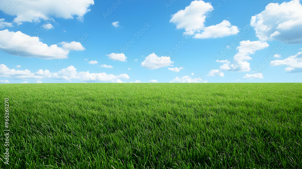 Green Grass Field Under Blue Sky With White Clouds Green Grass Field Under Blue Sky With White Clouds
