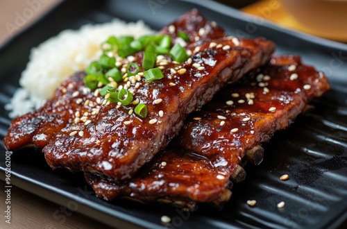 Korean tteokgalbi, tender beef ribs shaped into patties and grilled to perfection