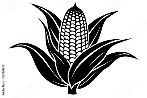 Corn silhouette icon isolated Vector illustration	
