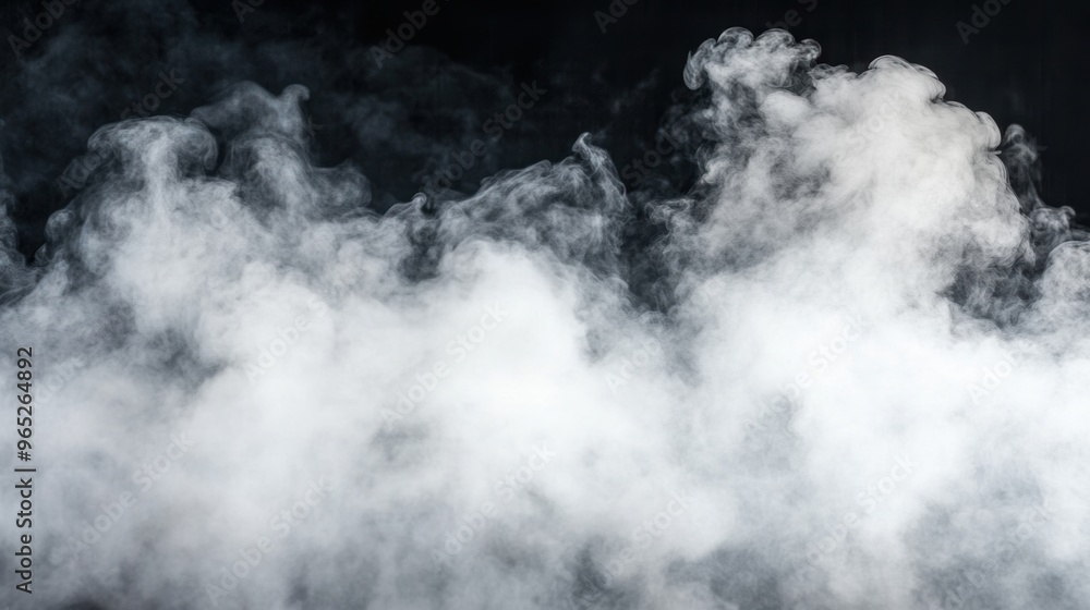 Fototapeta premium Mystical billowing smoke on dark backdrop