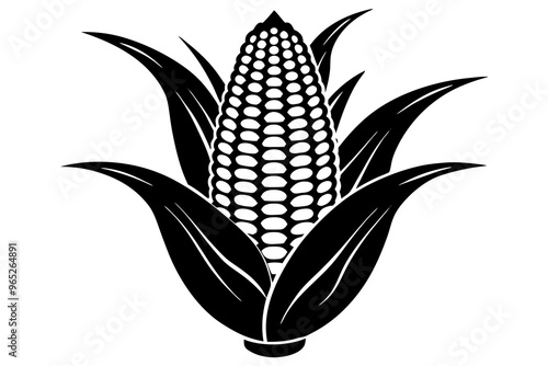 Corn silhouette icon isolated Vector illustration	
