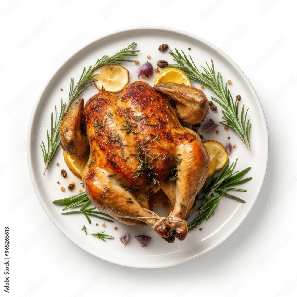 Plate bird rosemary roasted. Plate bird rosemary roasted.