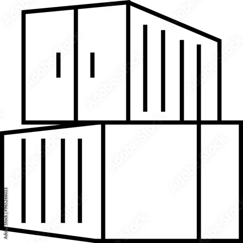 shipping container  cargo container, freight, cargo carne  thin line icon. 