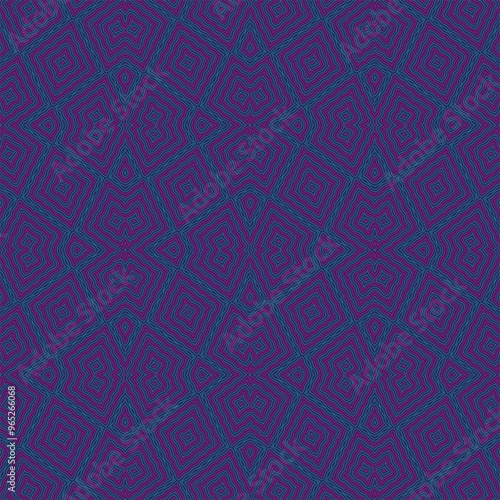 waves lines pink and blue,seamless pattern,on blue background.