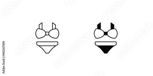 lingerie set icon with white background vector stock illustration