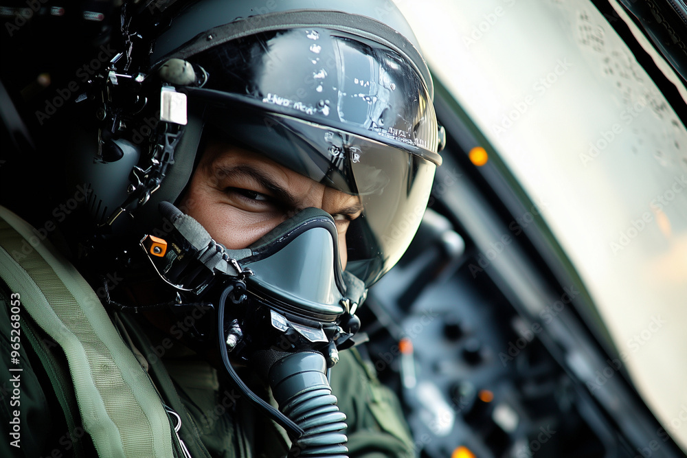 pilot is in the cockpit of a fighter jet, wearing a gas mask and goggles. The pilot is taking a selfie while flying the plane pilot is in the cockpit of a fighter jet, wearing a gas mask and goggles. The pilot is taking a selfie while flying the plane