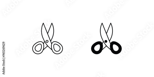 scissor set icon with white background vector stock illustration
