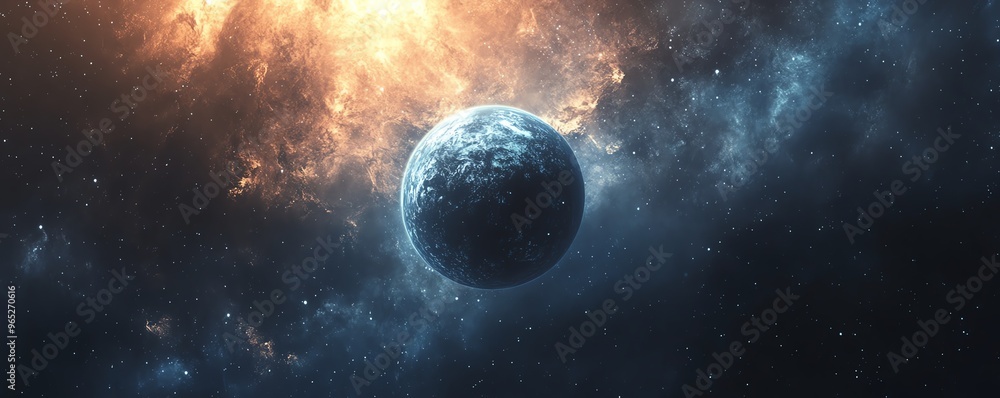 Dwarf planet in an elliptical orbit, floating in the endless vacuum of space Dwarf Elliptical Vacuum, celestial isolation Dwarf planet in an elliptical orbit, floating in the endless vacuum of space Dwarf Elliptical Vacuum, celestial isolation