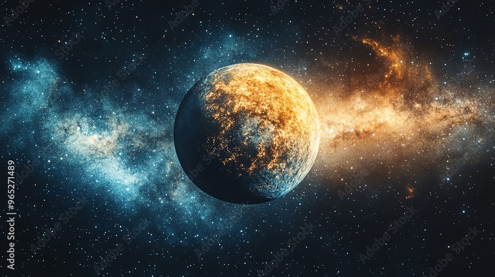 Giant planet on a dramatic trajectory through the Milky Way s starfilled landscape Giant Trajectory Milky Way, cosmic drama Giant planet on a dramatic trajectory through the Milky Way s starfilled landscape Giant Trajectory Milky Way, cosmic drama