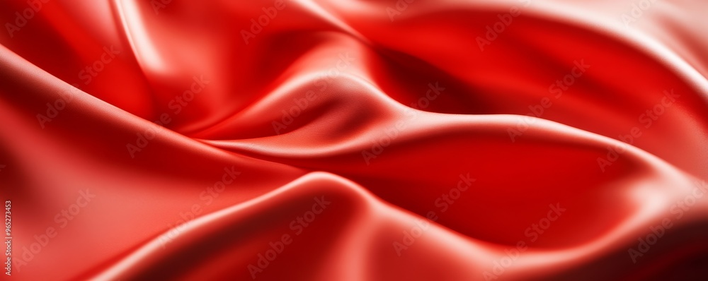 Red silk fabric with gentle folds, textured background. Elegant design and luxury textile concept Red silk fabric with gentle folds, textured background. Elegant design and luxury textile concept