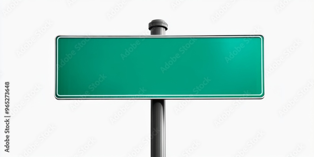 Empty blank green street road sign isolated on white background Empty blank green street road sign isolated on white background