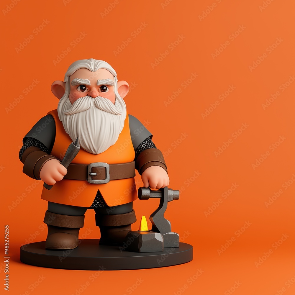 Legendary Dwarf Blacksmith Forging Weapon in Forge - with Selective Focus and Copy Space Legendary Dwarf Blacksmith Forging Weapon in Forge - with Selective Focus and Copy Space