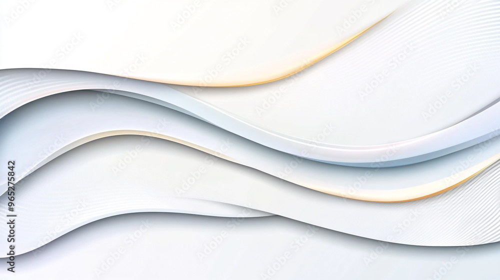 Obraz premium Golden lines and waves. a white backdrop, designed to add a touch of elegance and refinement to vector illustrations.