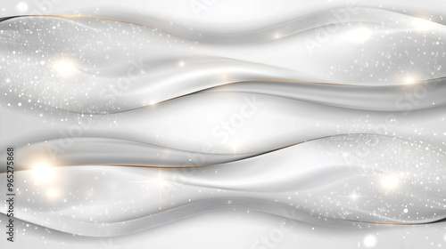  Elegant abstract background with white and gold waved shapes. Luxury gold background. photo