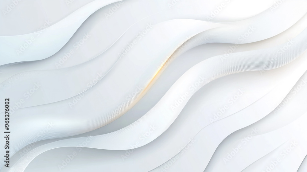 Fototapeta premium Minimalistic style white abstract background with waves of cream or silk, sagging fabric cladding or flowing milk.