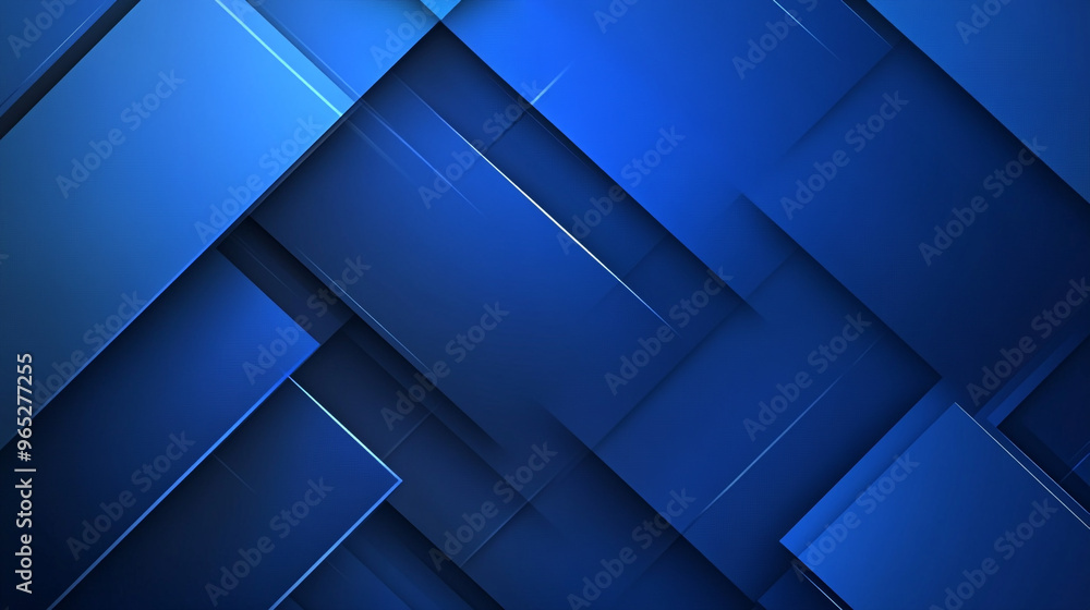 Fototapeta premium Modern minimal geometric blue background abstract design.
