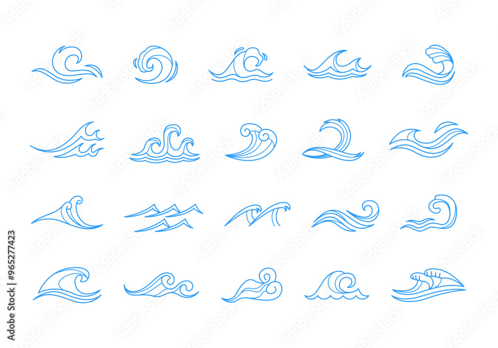 Wave Simple Line Icon Element Wave Simple Line Icon Element