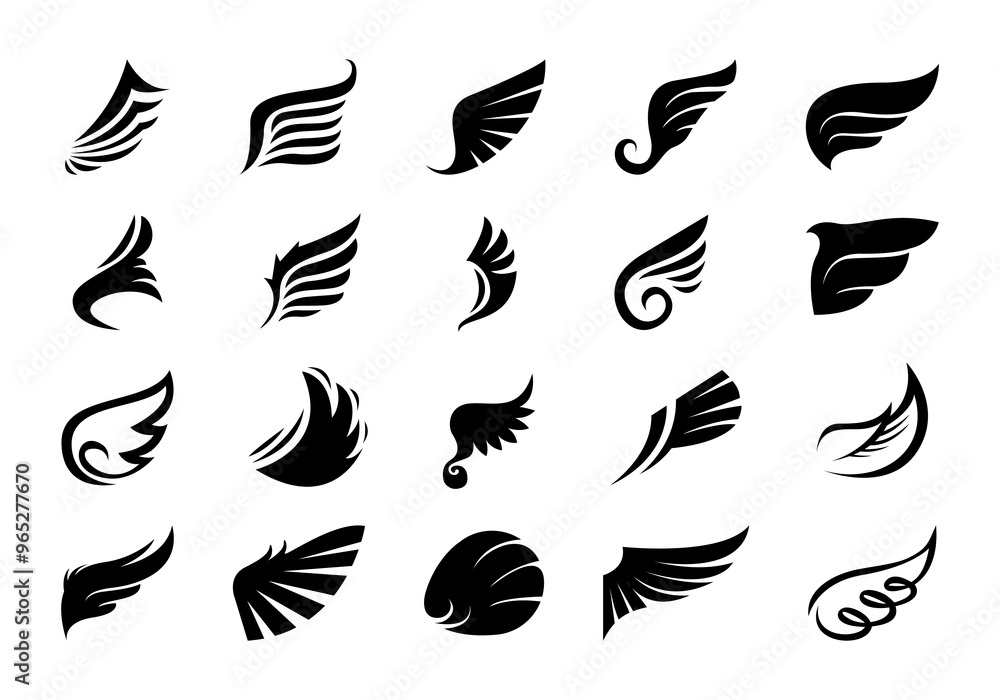 Wing Silhouette Icon Element Wing Silhouette Icon Element