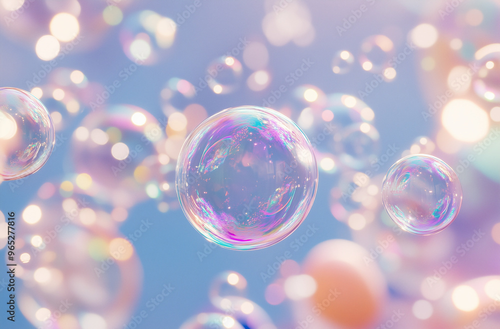 Delicate Soap Bubble Floating Through a Child's Imagination - Whimsical Moment Delicate Soap Bubble Floating Through a Child's Imagination - Whimsical Moment