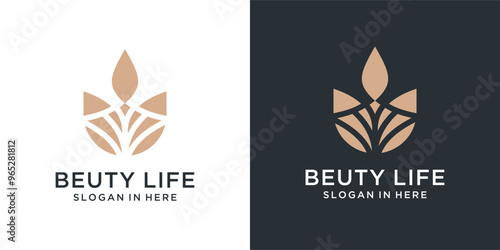 Floral ornament logo and icon, Abstract beauty flower vector logo design collection.