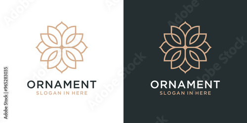 Floral ornament logo and icon, Abstract beauty flower vector logo design collection.
