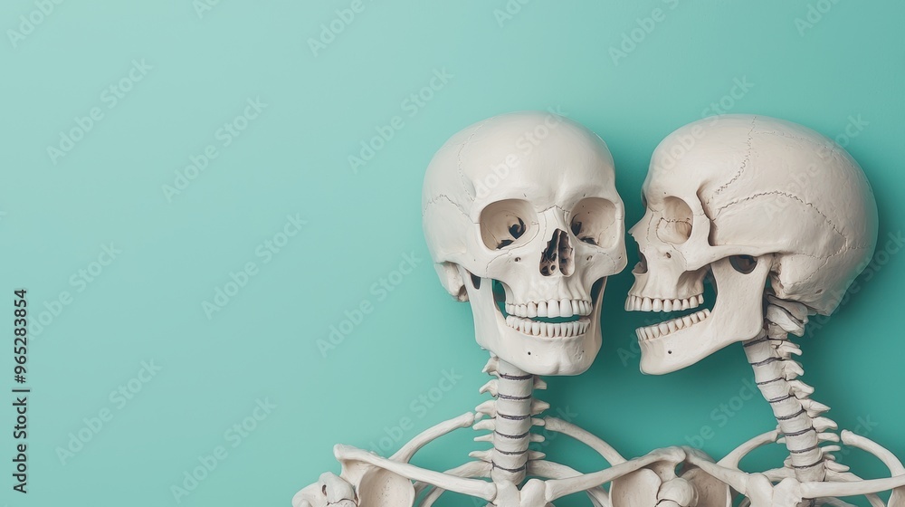 Unity and Connection Concept: Skeletons as Metaphors with Copy Space in High Detail 8K Resolution Unity and Connection Concept: Skeletons as Metaphors with Copy Space in High Detail 8K Resolution