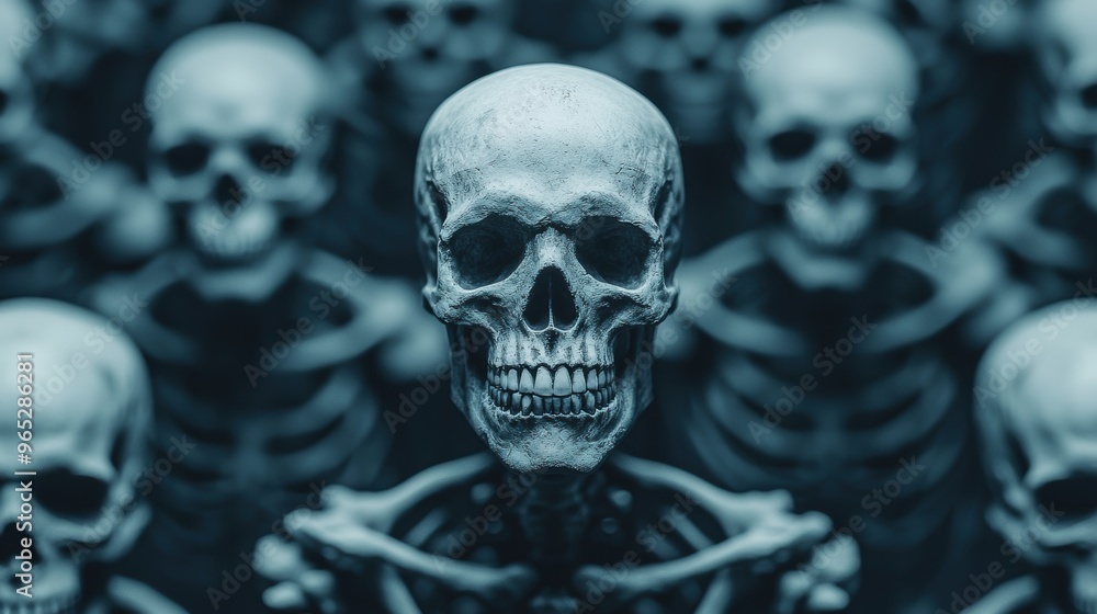 Bones of Bravery: Skeleton Visualization Symbolizing Heroism, Copy Space for Text, High Detail 8K Resolution Bones of Bravery: Skeleton Visualization Symbolizing Heroism, Copy Space for Text, High Detail 8K Resolution