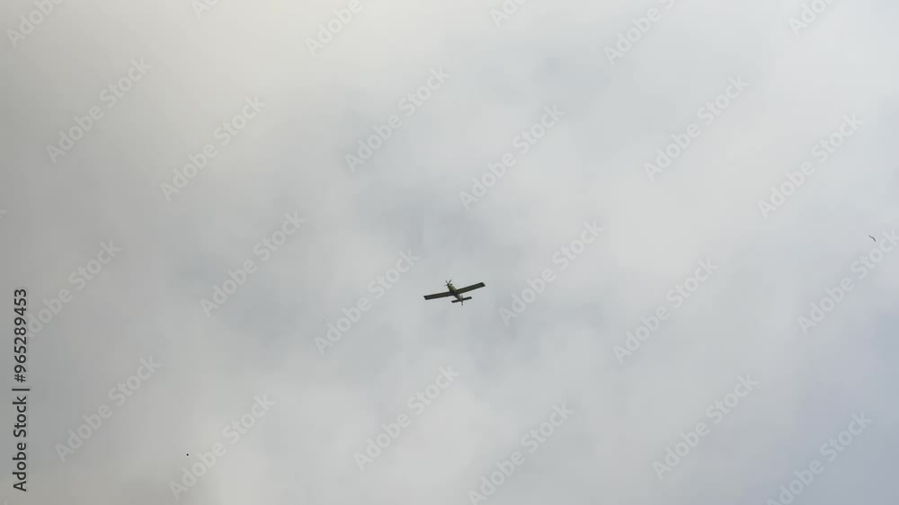 airplane in the air with clouds and smoke airplane in the air with clouds and smoke