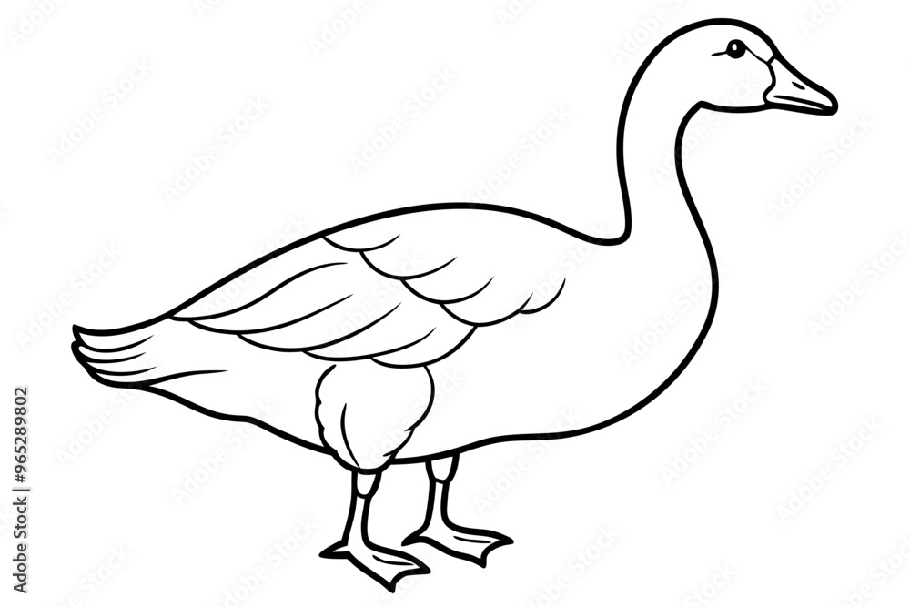 Goose line art vector, goose outline icon Goose line art vector, goose outline icon