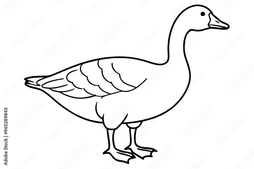Goose line art vector, goose outline icon Goose line art vector, goose outline icon
